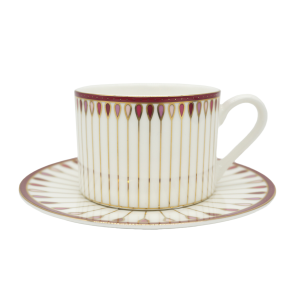 PEACOCK ROSE Tea Coffee Cup With Saucer